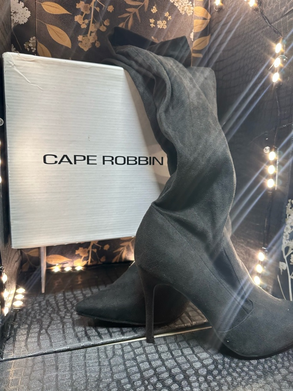 Cape Robbin Black Over-the-Knee Pointed Stiletto Boots